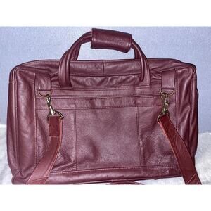 90s Vintage Burgundy Leather Handmade Laptop Carry Style Messenger Satchel Bag